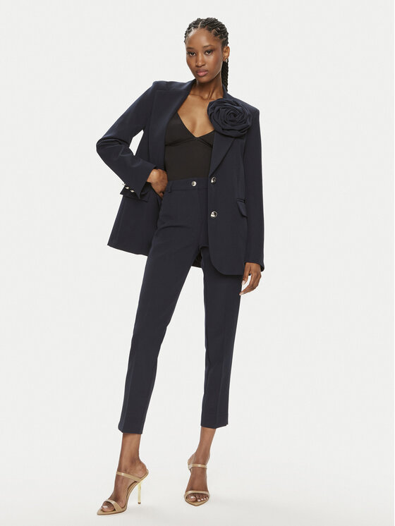 Maryley Maryley Pantaloni din material 24EB52Z/M23/43BL Bleumarin Regular Fit