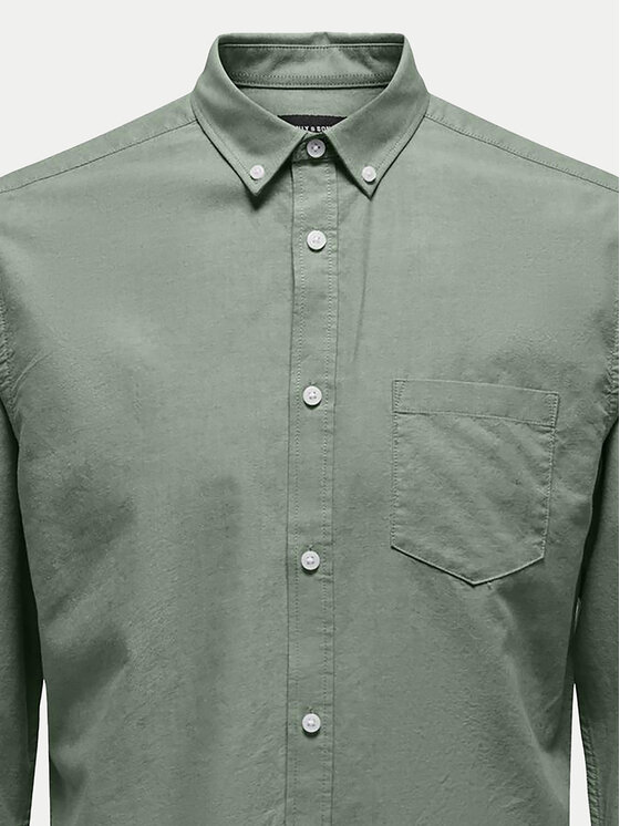 Only & Sons Only & Sons Koszula Alvaro 22006479 Zielony Slim Fit