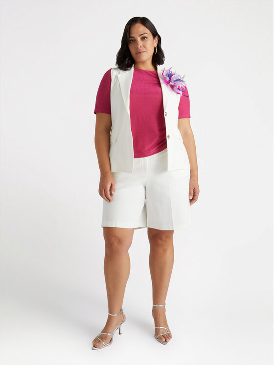 Fiorella Rubino Fiorella Rubino Szorty materiałowe P090T005053N011 Biały A-Line Fit