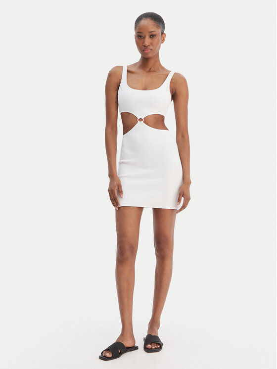 Banana Moon Banana Moon Vestito estivo Friday Scrunchy JAA10 Bianco Slim Fit