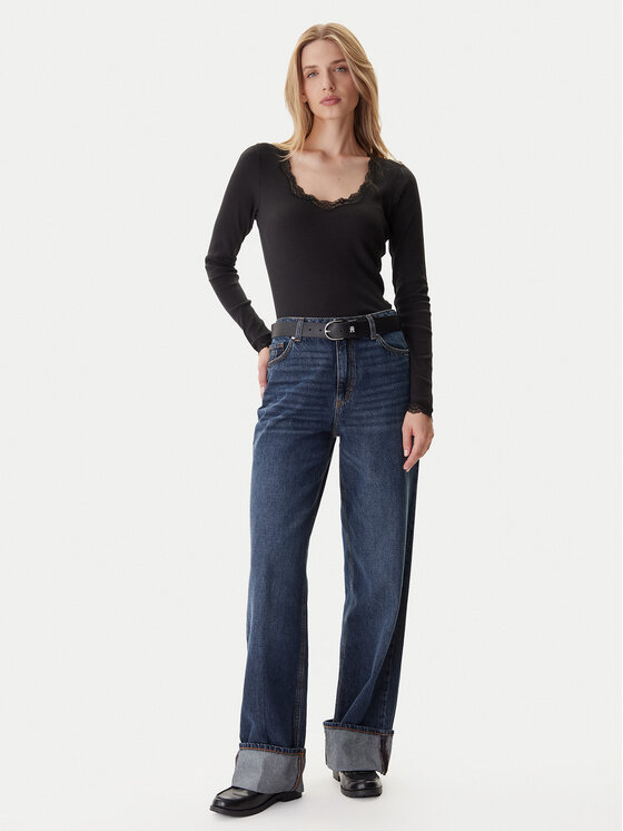 Tommy Hilfiger Tommy Hilfiger Блуза UW0UW06071 Черен Slim Fit