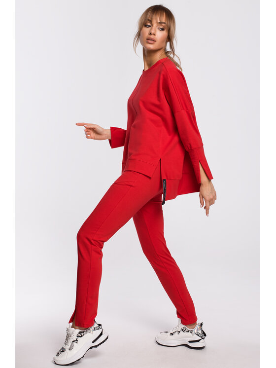 Made of Emotion Made of Emotion Pantaloni in maglia M493 Rosso Ahletic Fit