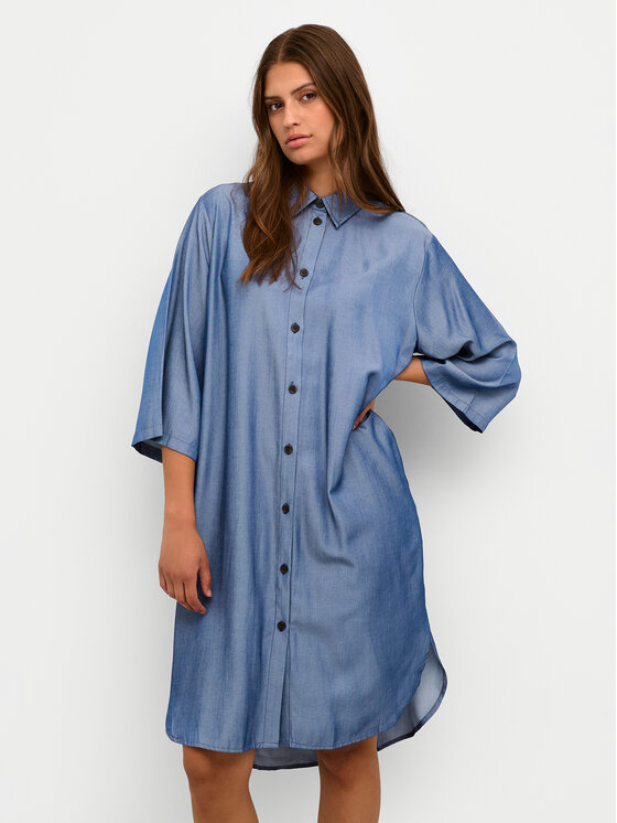 Kaffe Kaffe Rochie tip cămașă Leonora 10508304 Albastru Loose Fit