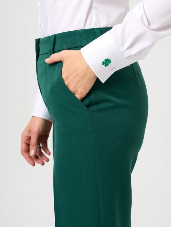 Willsoor Willsoor Spodnie garniturowe 68199 Zielony Regular Fit