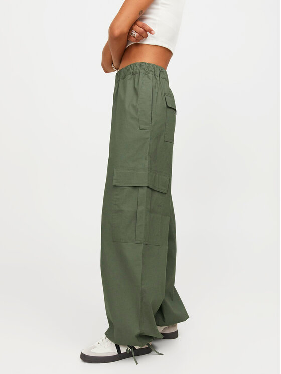 JJXX JJXX Hlače Yoko 12224655 Zelena Cargo Fit