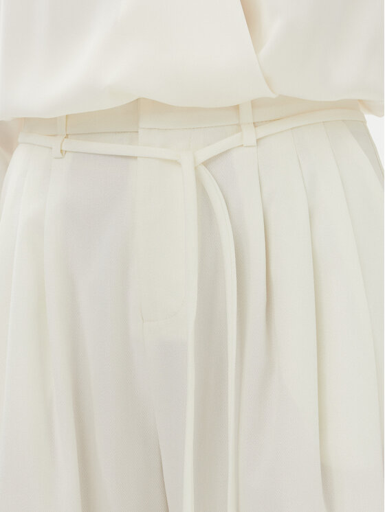 Eleh Eleh Spodnie palazzo ESS250005 Écru Regular Fit