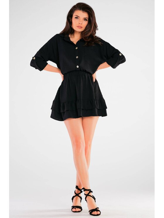 Awama Awama Koszula A425 Czarny Basic Fit