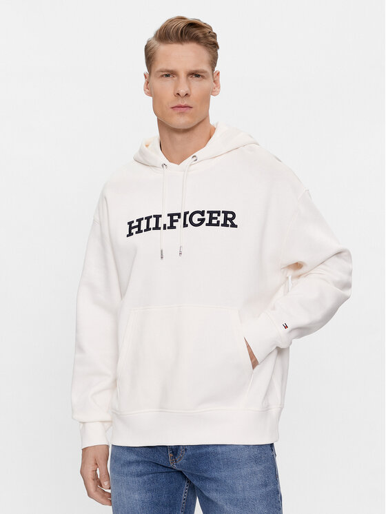 Tommy Hilfiger Tommy Hilfiger Mikina Monotype Embro MW0MW33062 Biela Regular Fit