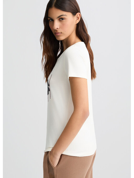 Liu Jo Liu Jo T-Shirt TA5173JS003M9161 Biały Regular Fit