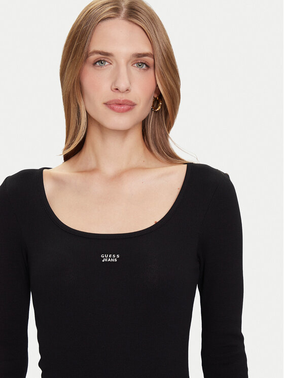 Guess Jeans Guess Jeans Kleid für den Alltag W5BK12 KA0H1 Schwarz Slim Fit
