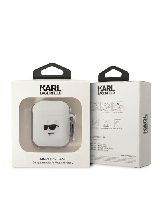 KARL LAGERFELD KARL LAGERFELD Etui na słuchawki AirPods 1/2 Biały