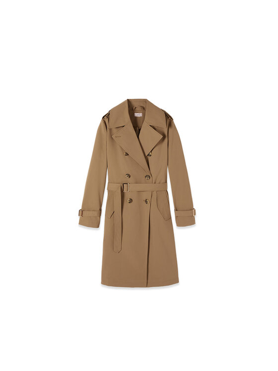Oltre Oltre Płaszcz zimowy 0000R000492N012 Kremowy Baggy Fit