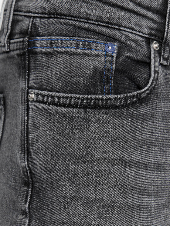 Jeans Donna Karl Lagerfeld Slim Vita Media | Denim Blu Scuro Lavato, Modello KLJ, Vestibilità Aderente - 4