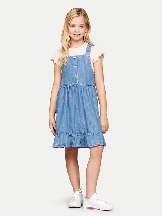 Tommy Hilfiger Džínsové šaty Summery KG0KG07928 Modrá Regular Fit