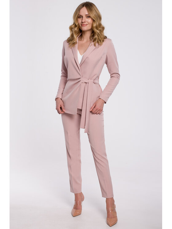 Makover Makover Marynarka K056 Różowy Regular Fit
