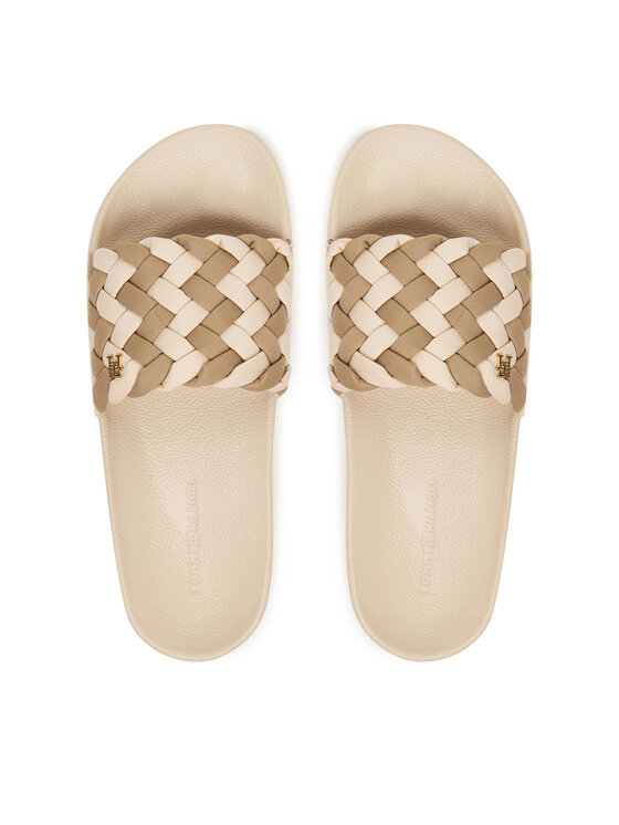 Tommy Hilfiger Tommy Hilfiger Šľapky Th Braided Pool Slide FW0FW09203 Béžová