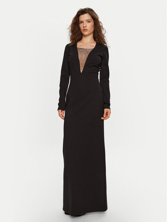 STAUD STAUD Večerní šaty Kris R24P2194PT Černá Slim Fit