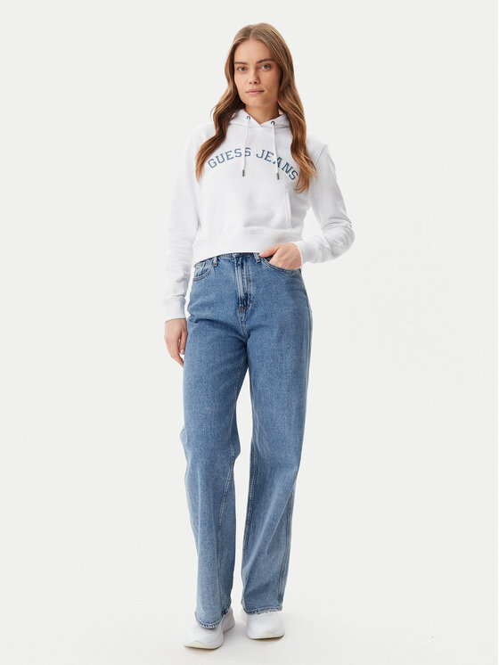Guess Jeans Guess Jeans Bluză W5GQ22 K68I4 Alb Regular Fit