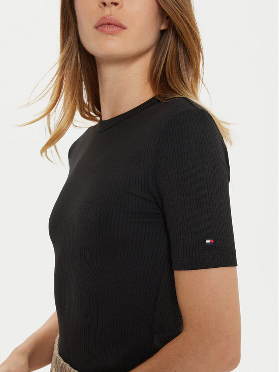 Tommy Hilfiger Tommy Hilfiger Tričko WW0WW43918 Čierna Slim Fit