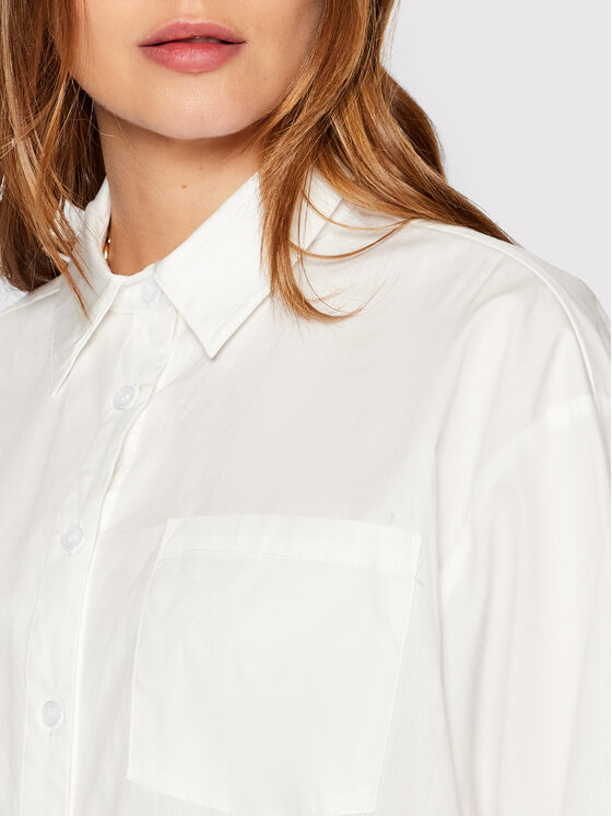 NA-KD NA-KD Marškiniai Basic 1018-008584-0001-581 Balta Oversize