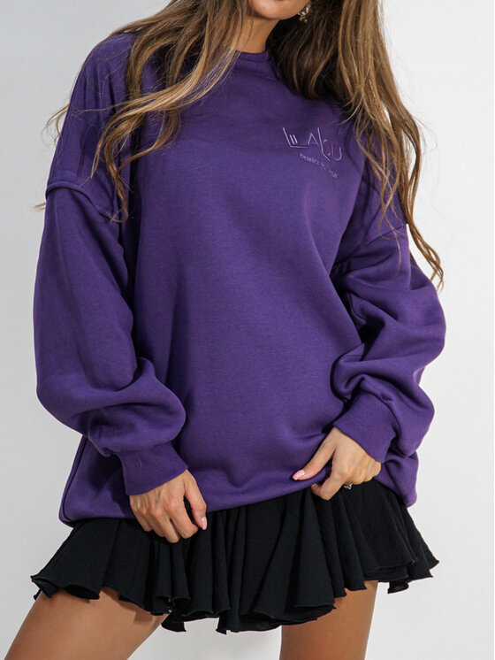 LilaLou LilaLou Bluza Lucky Fioletowy Regular Fit