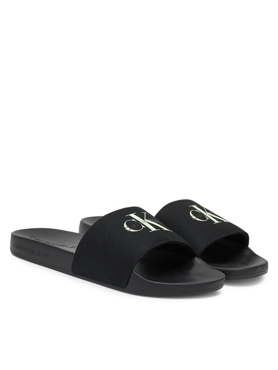 Calvin Klein Jeans Calvin Klein Jeans Şlapi Slide Monologo Cv YM0YM01367 Negru