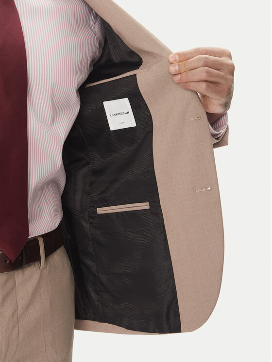 Lindbergh Lindbergh Oblek 30-61040 Béžová Slim Fit