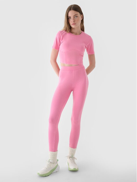 4F 4F Top 4FRAW24TTSHF2581-54S Rosa Slim Fit