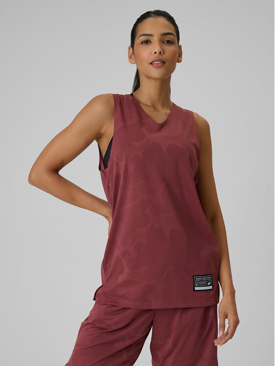4F 4F Tank top BASKETBALL Bordowy Loose Fit