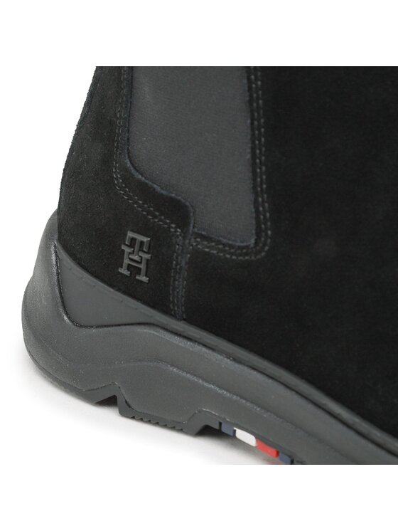 Tommy Hilfiger Tommy Hilfiger Μποτάκια με λάστιχο Premium Th Suede Hybrid Chelsea FM0FM04683 Μαύρο