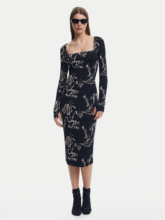 Desigual Desigual Vsakodnevna obleka 25SWVK05 Črna Slim Fit