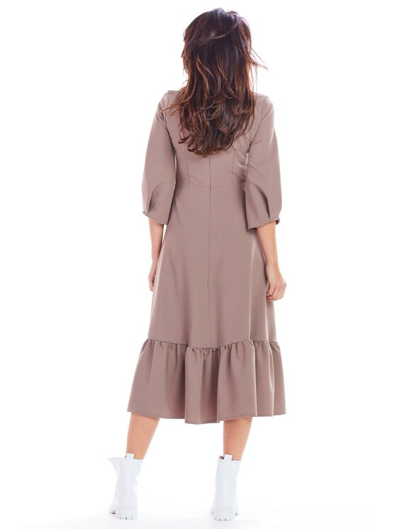 Awama Awama Vestito da giorno A345 Marrone Basic Fit