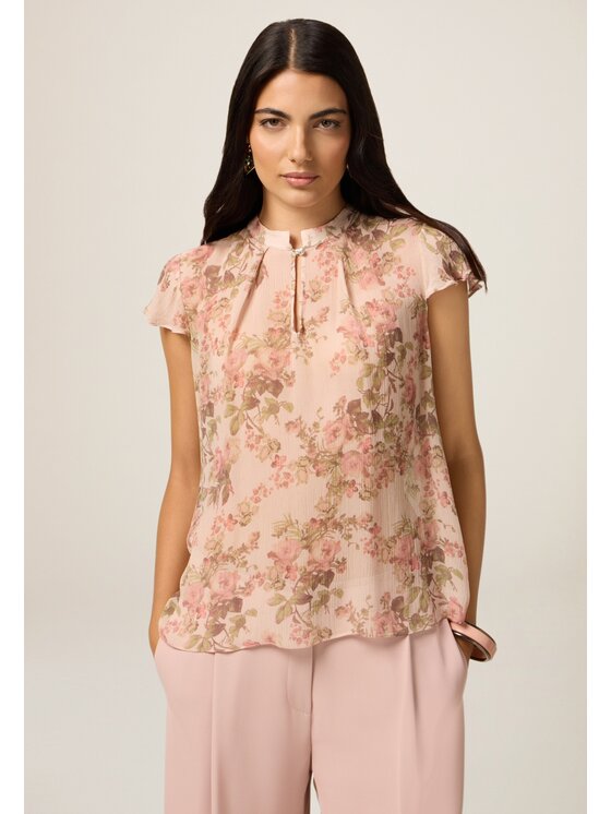 Oltre Oltre Blusa 2020J000785N0R6 Rosa Regular Fit