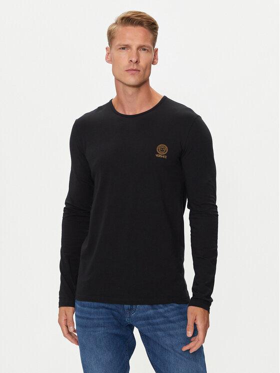 Versace S dlhými rukávmi AUU01007 1A10011 Čierna Regular Fit