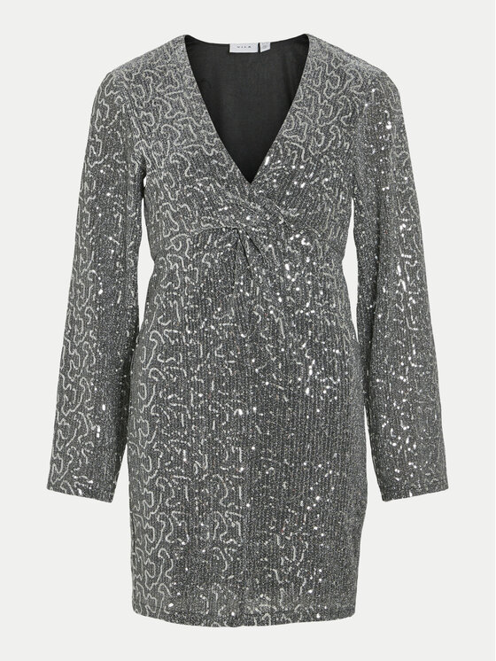 Vila Vila Коктейльна сукня Sanadu 14101818 Срібний Regular Fit