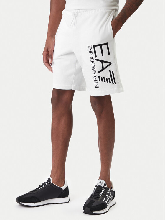 EA7 Emporio Armani Pantaloni scurți sport 7M001414 AF22266 U0002 Alb Regular Fit