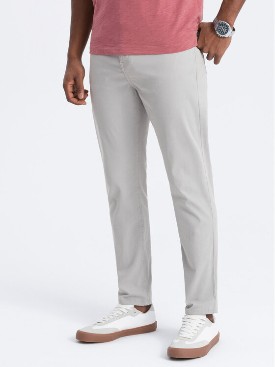 Ombre Ombre Kalhoty z materiálu OM-PACP-0151 Šedá Fitting Fit
