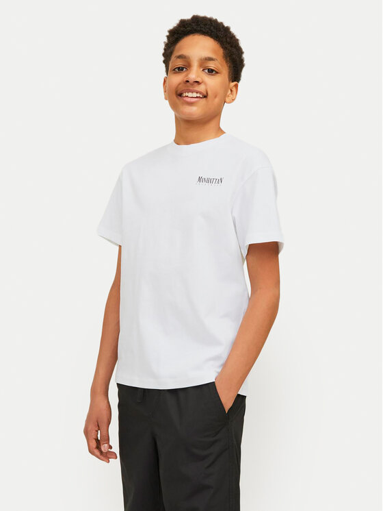 Jack&Jones Junior T-krekls Bronx Square 12263185 Balts Loose Fit