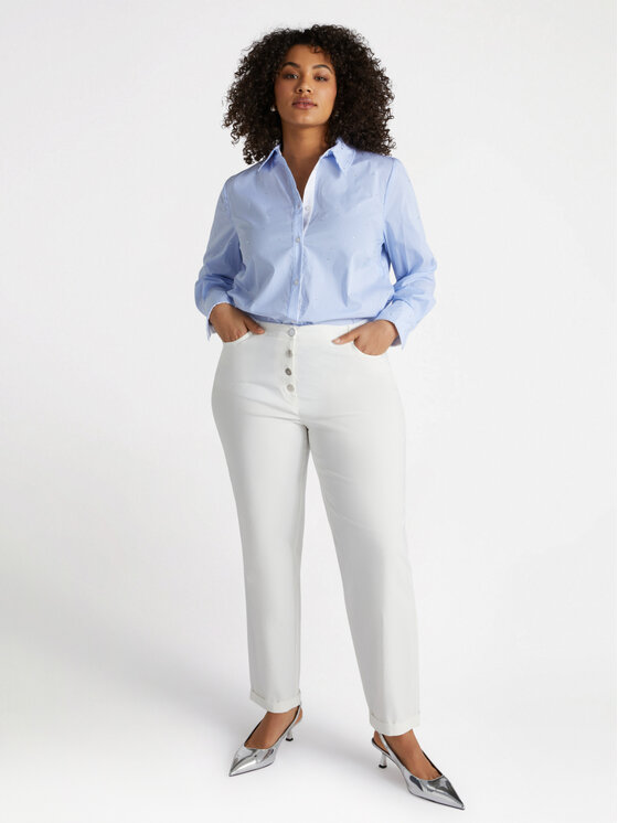Fiorella Rubino Fiorella Rubino Spodnie materiałowe P699L002144N011 Biały Regular Fit