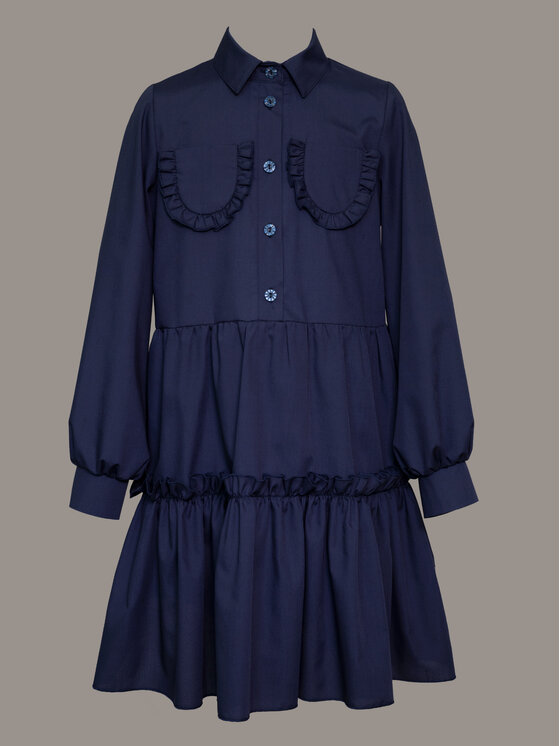 SLY SLY Sukienka 4S-206B Granatowy Comfortable Fit