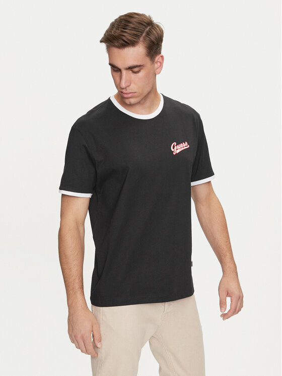 Guess Jeans Guess Jeans T-Shirt M4YI43 K8FQ4 Černá Regular Fit