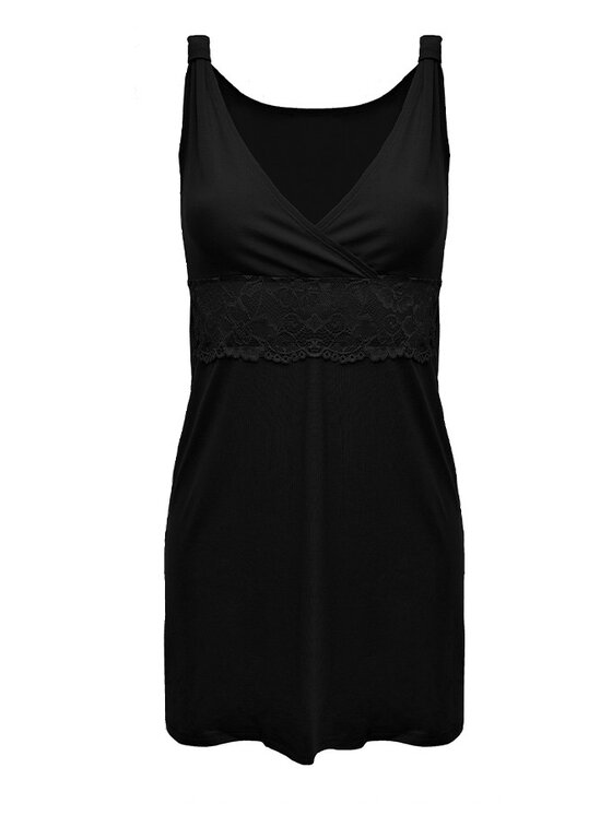 DKaren Lingerie DKaren Lingerie Halka Stefania Czarny Classic Fit