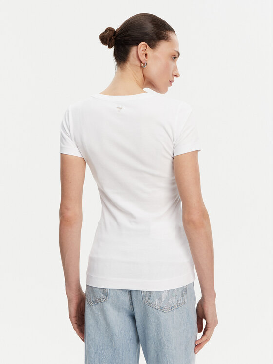 Guess Guess Tričko W5GI08 J1314 Biela Slim Fit