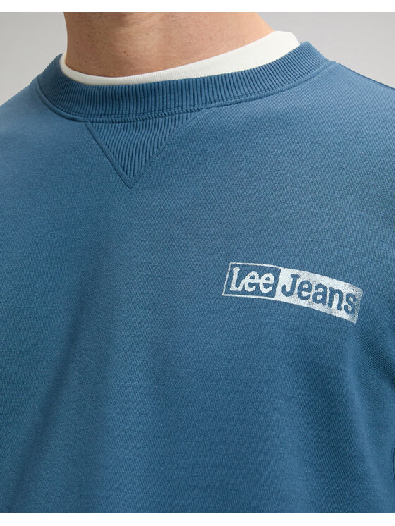 Lee Lee Bluza SMALL LOGO SWS Niebieski Regular Fit