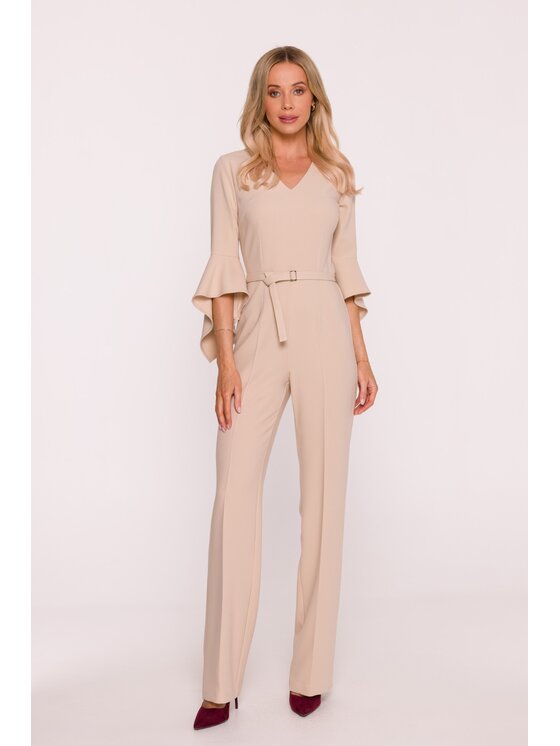 Stylove Stylove Kombinezon S416 Beżowy A-Line Fit