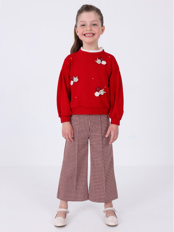 Mayoral Mayoral Komplet bluza in hlače 4.507 Rdeča Regular Fit