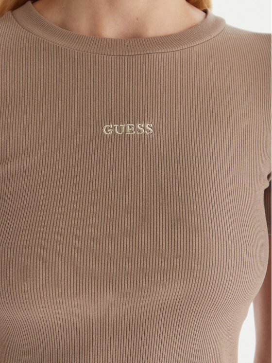 Guess Guess Marškinėliai V5YP08 K8RT2 Chaki Slim Fit