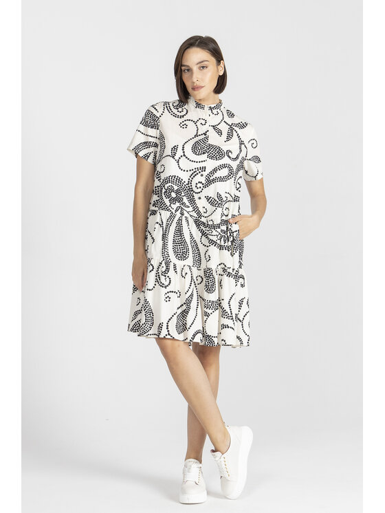 Deni Cler Milano Deni Cler Milano Sukienka koszulowa W-DC-3293-E5-L1-16-1 Biały Loose Fit