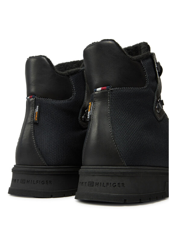 Tommy Hilfiger Tommy Hilfiger Schnürschuhe Hilfiger Warm Cordura Mix Boot FM0FM05180 Schwarz