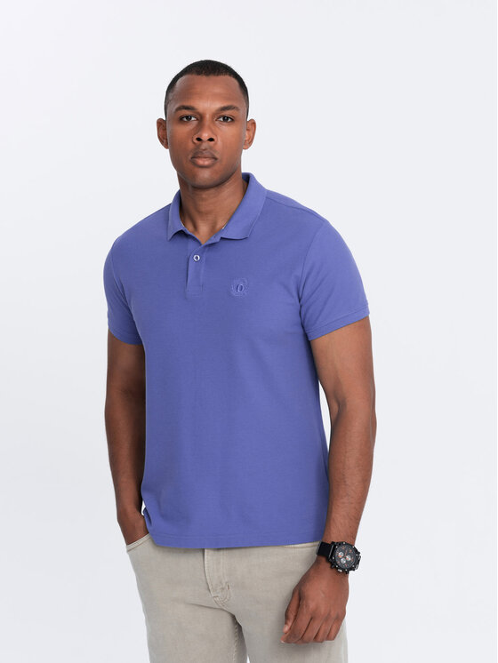 Ombre Ombre Polokošile OM-POBS-0100 Fialová Regular Fit
